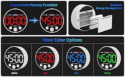 Large LED Digital Timer, Magnetic Countdown Loud