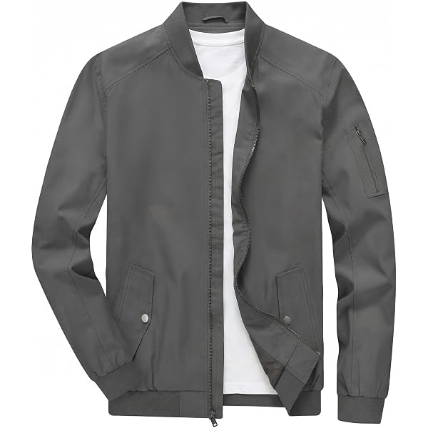 SWJGLITTR Men's Slim Fit Jacket Male Lightweight Casual Stand