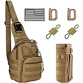 LUYEJKO Tactical Sling Bag for Men,Tactical Shoulder Bag,Small Tactical Bag for Men (Khaki)