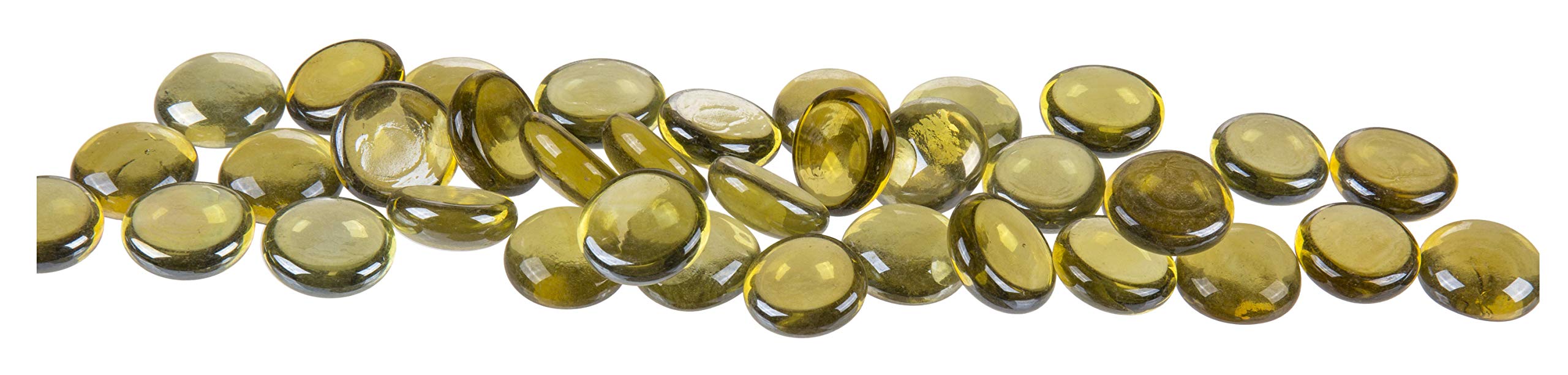 Invero Decorative Glass Pebbles Nuggets Stones Beads Gems 400g - Ideal for Floating Candle Displays, Fish Tanks, Wedding Displays and more - Yellow