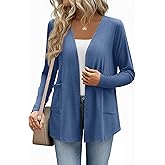 Zeagoo Lightweight Cardigan for Women 2026 Long Sleeve Open Front Casual Cardigans with Pockets