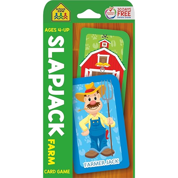 School Zone Farm Animal Rummy Card Game: 56 Game Cards, Preschool