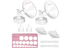 LUXEMUM Replacement Pump Parts for Spectra S1/S2/9 Plus/Synergy Gold, Not Original Accessories, 19mm Set Replacements Include Spectra Flange/Duckbill Valve/Backflow Protector/Tubing/Nipple Measure Ruler