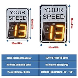 Solar Speed Feedback Sign with LED Display, Radar