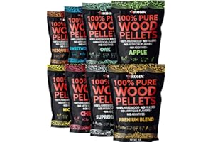 Kona Wood Pellets All Variety Pack, Intended for Ninja Woodfire Outdoor Grill, Wood Fire Oven & Smoker, 8, 1lb Resealable Bags