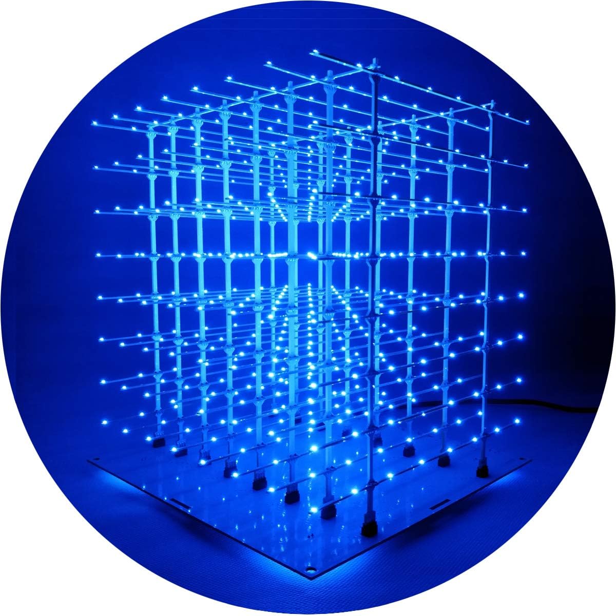 iCubeSmart 3D Led Cube Light 8x8x8 Electronic Toy for Kids and Teens Chip LED (Blue KIT)