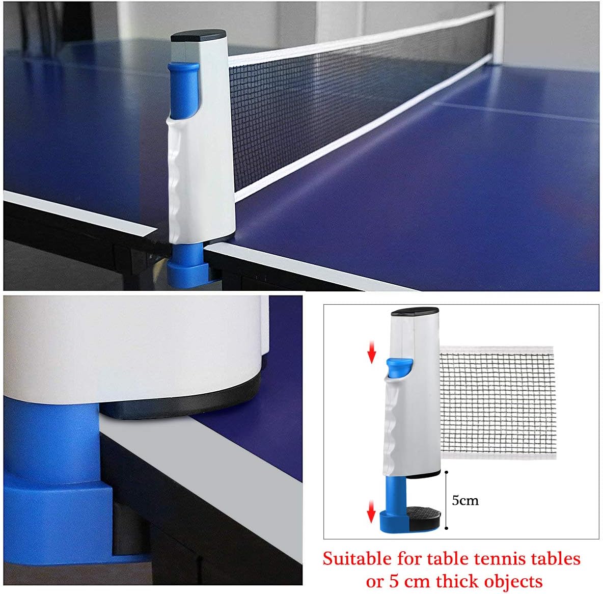 Fostoy Table Tennis Set, 4 Ping Pong Paddles with 8 Table Tennis Balls and Retractable Ping Pong Net, Ideal Indoor and Outdoor Ping Pong Sets, Perfect for Professional and Recreational Games (Red) : Sports & Outdoors