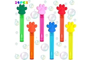 uoyoi Paw Party Favors,24Pcs Paw Print Bubble Wands for Kids,Cute Bubble Wand for Pet Dog Puppy Cat Birthday Party Supplies,Classroom Prizes Pinata Goodie Bag Stuffers Gifts