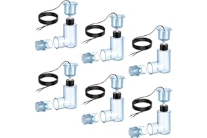 yeesport 6 PCS SS2 AC Float Switches, L Shape AC Float Switch with 3/4 in Adapter & 6 Ft Wire, Water Level Sensor Switch for Air Conditioner Drain, Condensate Overflow Detection, HVAC Safety Accessory