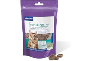 Virbac C.E.T. IntelliDent Cat Bites Dental Care Cat Treats for Healthy Teeth and Gums Fresh Breath Chicken Flavor 90 per Bag