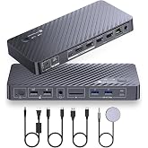 AV Access iDock P10 KVM Docking Station 2 Monitors 2 PC, GbE, EDID, 65W PD | 5xUSB-A, USB C Hub, 4K@60Hz HDMI &amp; DisplayPort USB C KVM Switch Dual Monitor Laptop &amp; Desktop, Audio, SD, Remote Switch