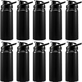 Gandeer 10 Pcs Aluminum Water Bottle 17 Oz Reusable Bike Snap Lid Metal Water Bottle Lightweight Portable Sports Leak Proof Gym for Travel Camping Hiking