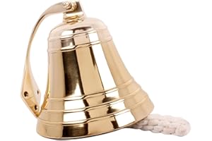 HANDCRAFTED TRADING CO. Super Loud Solid Brass Ship Bell 6", Large Nautical Brass Bell Heavy