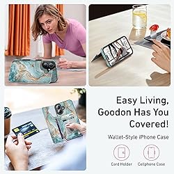 Goodon for iPhone 16 Case Wallet - Flip Folio