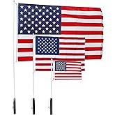 Premium Boat Rod Holder Flagpole with Rotating Flag mounts. Options Include 12x18 or 2x3' Embroiderd American Flag, 3x5' Poly American Flag or Dive Flag.