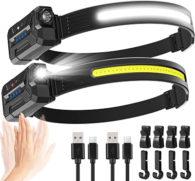 Sogdeco Head Torch Rechargeable 2000mAh 22h 7 Modes 230° Wide Beam