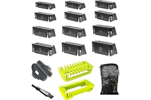 BEMORY Norelco O blade Shaver Guide Combs Fits for Hair Guards 0.5/1/1.5/2/2.5/3/3.5/4//4.5/5/7/9 MM 17 Pcs for QP2520 QP2530 QP2630 QP2620 QP2521 QP2522 QP6510