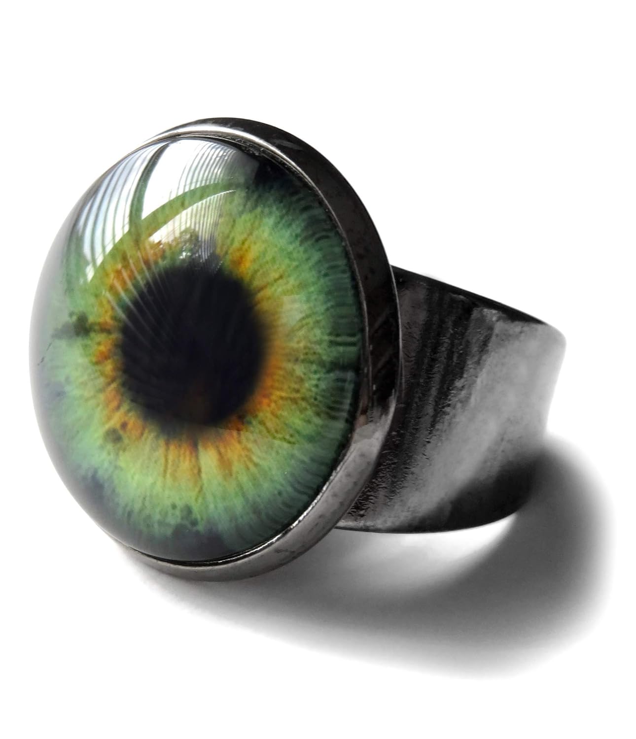 Realistic Green Eyeball Ring, Evil Eye Halloween Jewelry