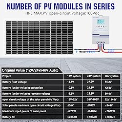 60A Solar Charge Controller MPPT 12V 24V 36V 48V