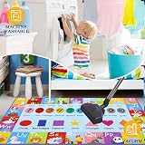 Pauwer Kids Play Rug 100x150cm ABC Numbers Shapes Educational Carpet view 4