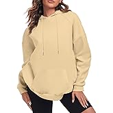 FKEEP Oversize Hoodies Women Fleece Crewneck Sweatshirt Casual Long Sleeve Pullover Tops with Pockets