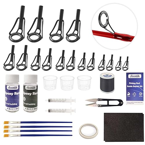 Aventik Fishing Rod Tip Repair Kits Complete Eyelets Replacement