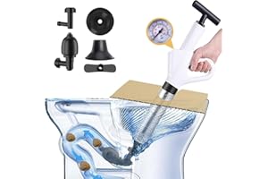 zvsay High Pressure Air Plungers,Toilet Plunger Clog Remover for Bathroom Heavy Duty,Toilet Unclogger with Real Time Barometer,Suitable for Toilet, Floor Drain, Sewer