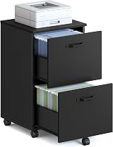 VASAGLE 2-Drawer Filing Cabinet Mobile File Cabinet for Home Office
