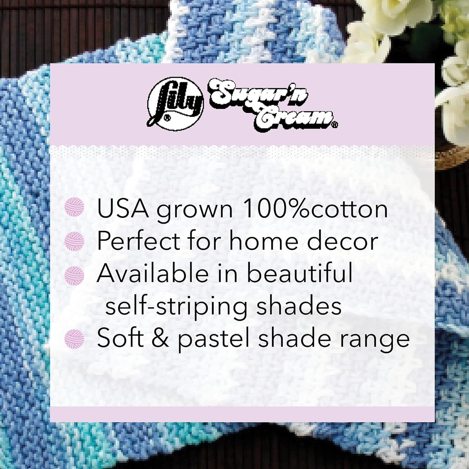 Lily Sugar N Cream Cones Faded Denim Yarn - 1 Pack of 14oz/400g - Cotton - #4 Medium - 706 Yards - Knitting/Crochet