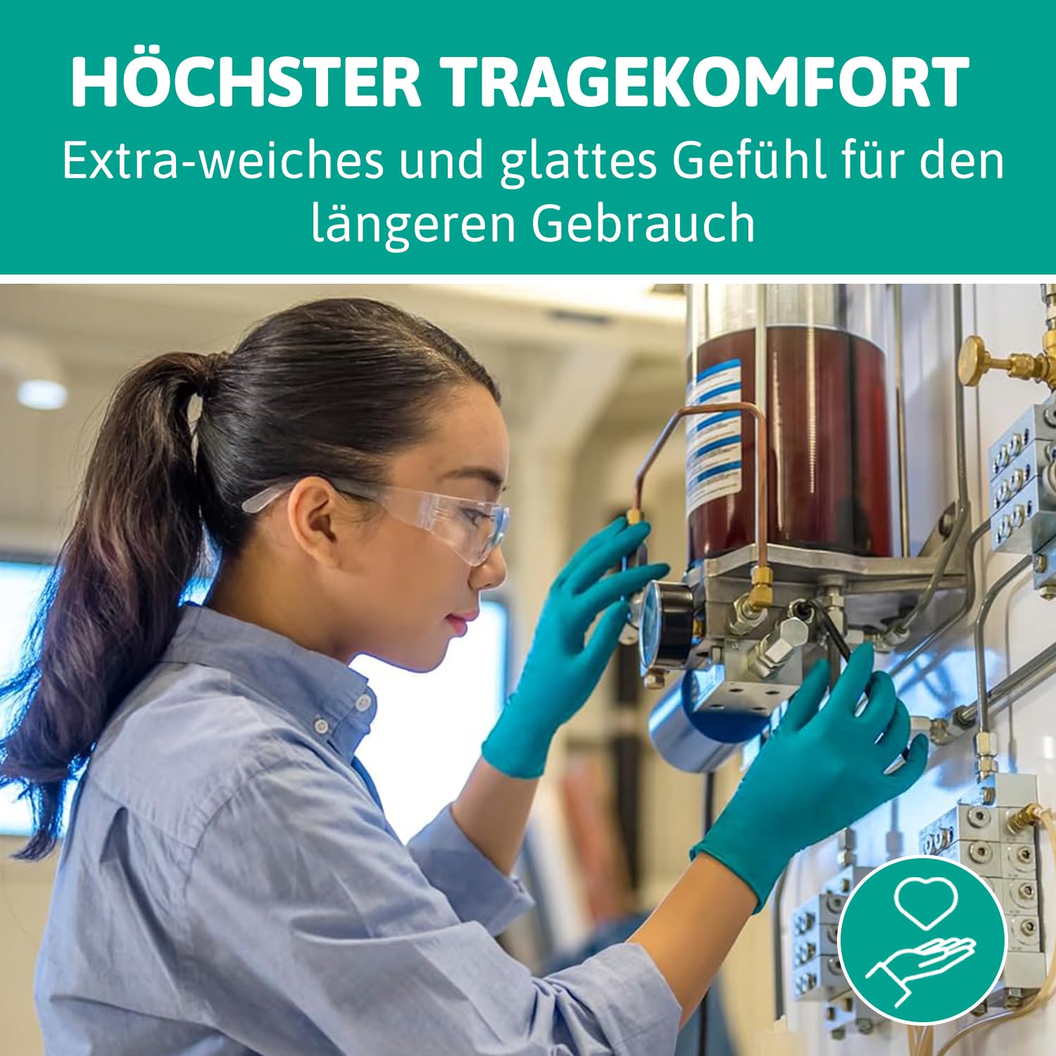 Ansell TouchNTuff 92-600,Nitril- Einmalhandschuhe, Einweghandschuhe für Lebensmittel, Chemikalienschutzhandschuhe mit hohem Schutz, Latexfreie Handschuhe, Grüne Nitrilhandschuhe, 100 Stück, Gr. L 6