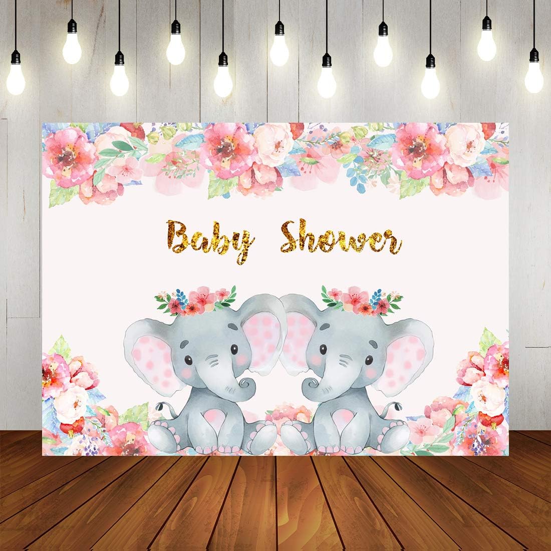 7x5ft Twin Princesses Elephant Backdrop 