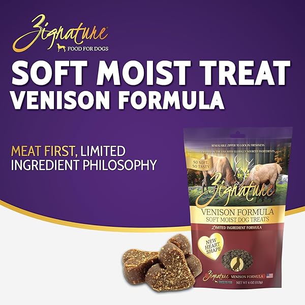 ZIGNATURE VENISON SOFT MOIST TREATS FOR DOGS