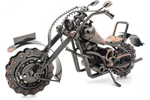 QIRLOEU Motorcycle Gifts for Men, Man Cave Decor for Men, Vintage Motorcycle Figurine Art for Home Office Desk Decor, Unique Birthday Gifts for Him Dad Husband Grandpa Boyfriend Son