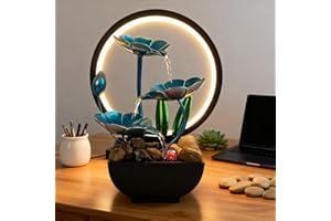 AOZITA Tabletop Fountain, Indoor Waterfall Fountain, Small Home Décor Zen Relaxation Soothing Sound Machine for Office, Livin