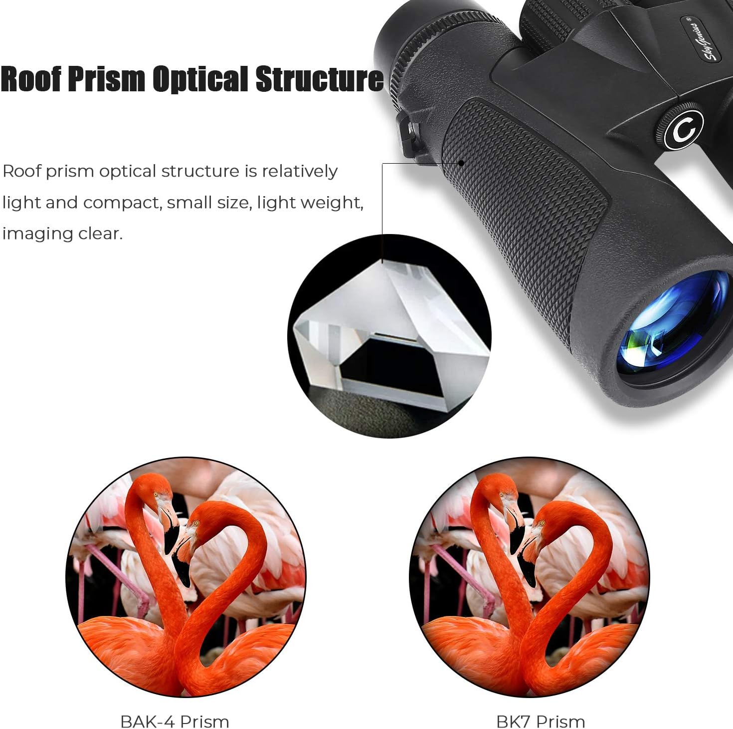 SkyGenius 10x42 Binoculars for Bird Watching, Antifog Waterproof Binoculars for Adults, Bak-4 Roof Prism Quick Focus HD Binoculars for Sporting Event Sightseeing with Strip : Camera & Photo