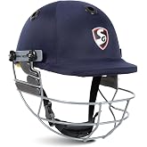 SG Blaze tech Cricket Premium Helmet, Navy Blue Color in Multiple (Large, Medium &amp; Small), with Foam Pads &amp; Steel Visor Grill