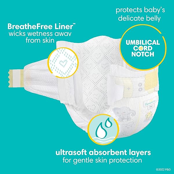 PAMPERS BABY DIAPERS – SWADDLERS – SIZE 0, 140 COUNT, ULTRA ABSORBENT DISPOSABLE NEWBORN DIAPER