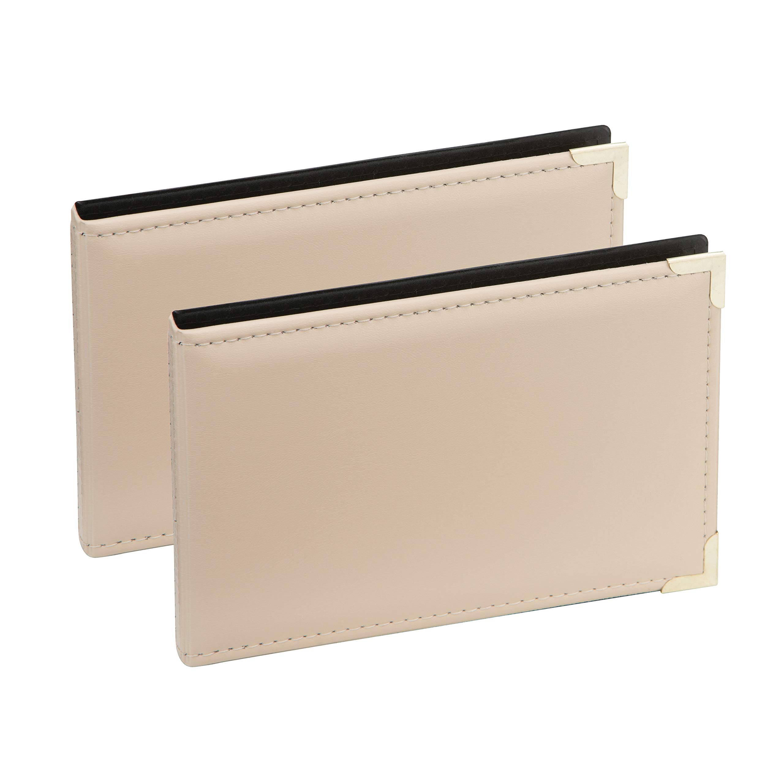 Kenro APL Photo Albums (Pack of 2) - 6x4 Photo Album (10cm x 15cm) for 36 Photos. Landscape Photo Album with Gilt Corners & Protective Cover. Ivory Leather Look, Carlton Series - APL150IV