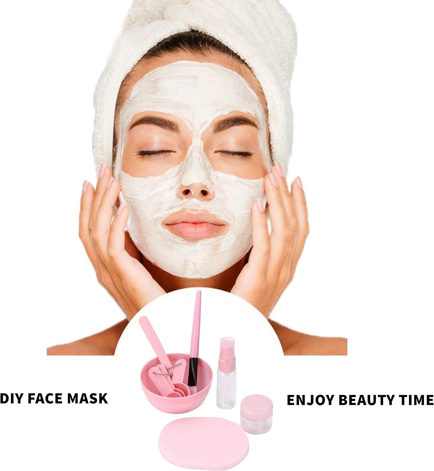 GCOA DIY Face Mask Mixing Bowl Set, Facemask Mixing Tool Kit with Silicon Face Mask Brush Facial
