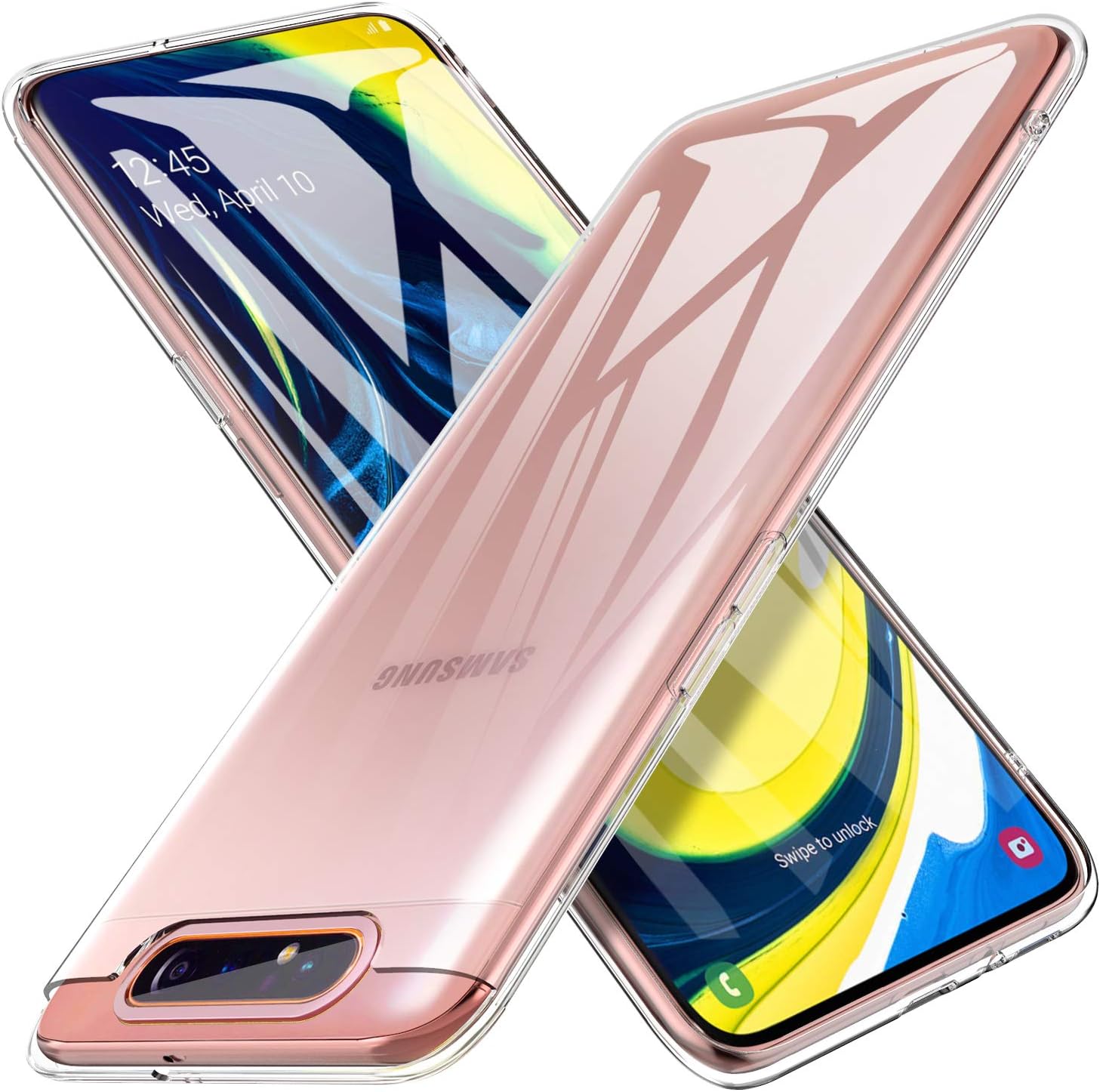 iBetter For Samsung Galaxy A80 Case, Crystal Clear,Ultra-thin Soft TPU Cover Anti Slip with Scratch Resistant For Samsung Galaxy A80 Smartphone.Clear