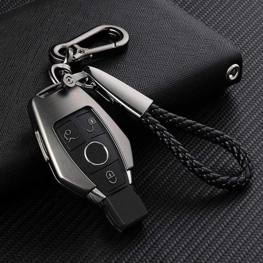 HAKFV Car Key Cover Car Remote Key Cover Case Key Shell for Mercedes Benz W124 W176 W202 W203 W204 W205 W210 W212 W221 W222 W251,A,Zinc,Benz,HE01,China