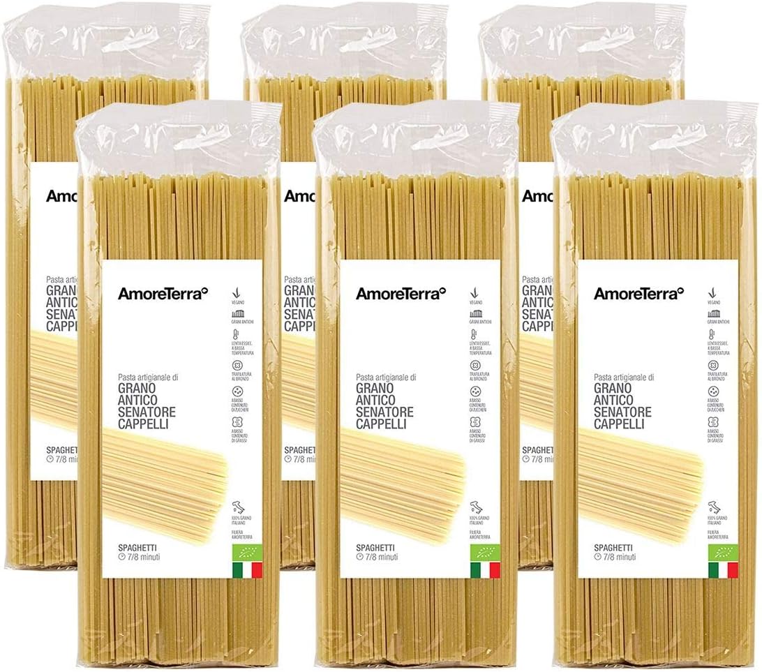 Spaghetti bio senatore cappelli 500g, pasta artigianale amoreterra (6 pz.)