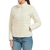Comfitude Women's Quilted Lightwight Puffer Jacket, Down Jacket Coats with Pockets, Portable Winter Coat with Storage Bag