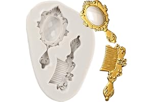 QDMOLDS Comb Silicone Molds Mirror Candy Mold for Cake Decoration Cupcake Toppers Fondant Chocolate Gum Paste Polymer Clay