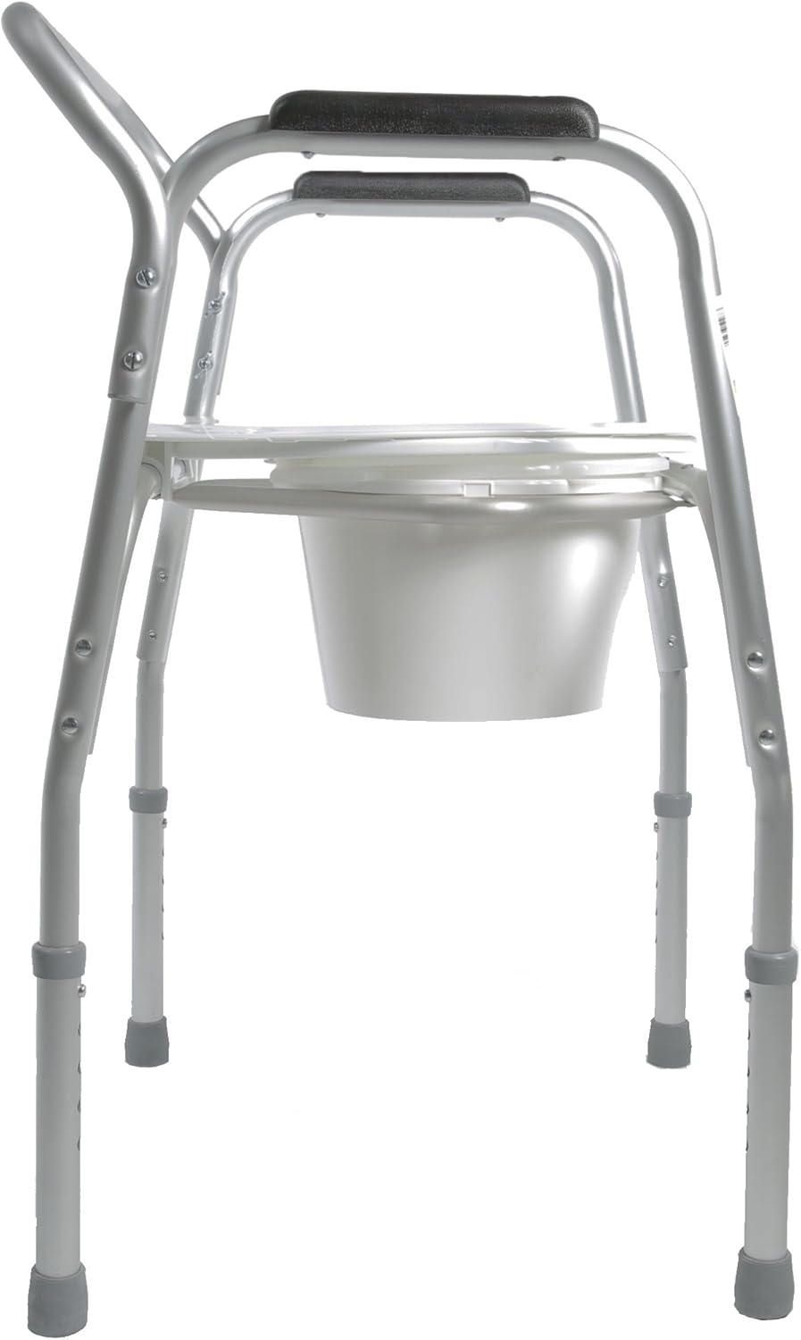 PCP Lightweight Bedside Commode with Pail and Removable Backrest, Silver Frost: Health & Personal Care