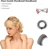 ALLY-MAGIC Comb Headband Set 2 Black Spider Grip Circle Flexible Hair Comb Women view 3
