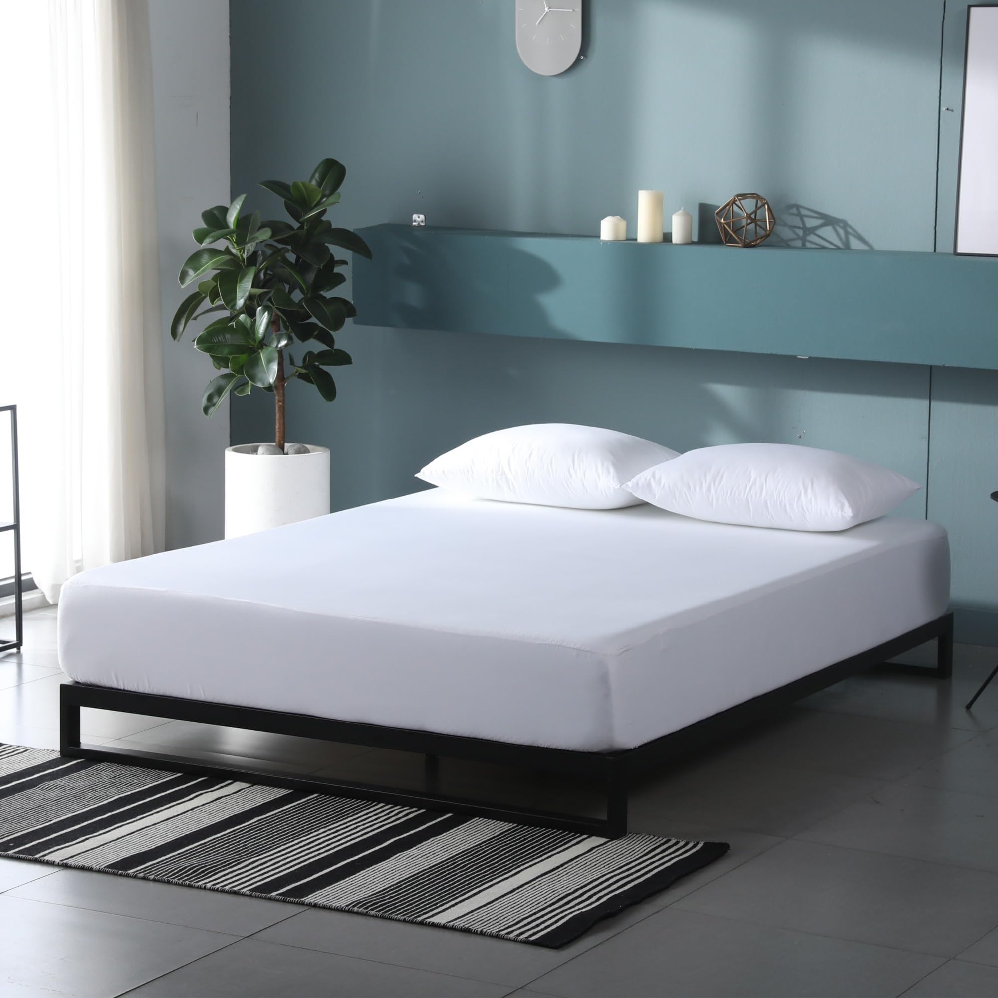 ZINUS Heavy Duty ベットフレーム スチール 18cm セミダブル ブラック ヘッドなし ミニマル 洗練 デザイン シンプル | 簡単組立 工具付き ジヌス | 日本正規品 BFBL-07商品画像