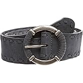 Women's 1 7/8" Lace Edged Braided Cow Suede Leather Round Belt