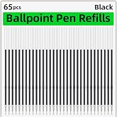 65 Pieces Retractable Ballpoint Pen Refills Replacement Ballpoint Pen Refills Ink Pen Refills Black for Journal Writing, Office and School Supplies, 107 mm in Length (Black,0.7 mm)
