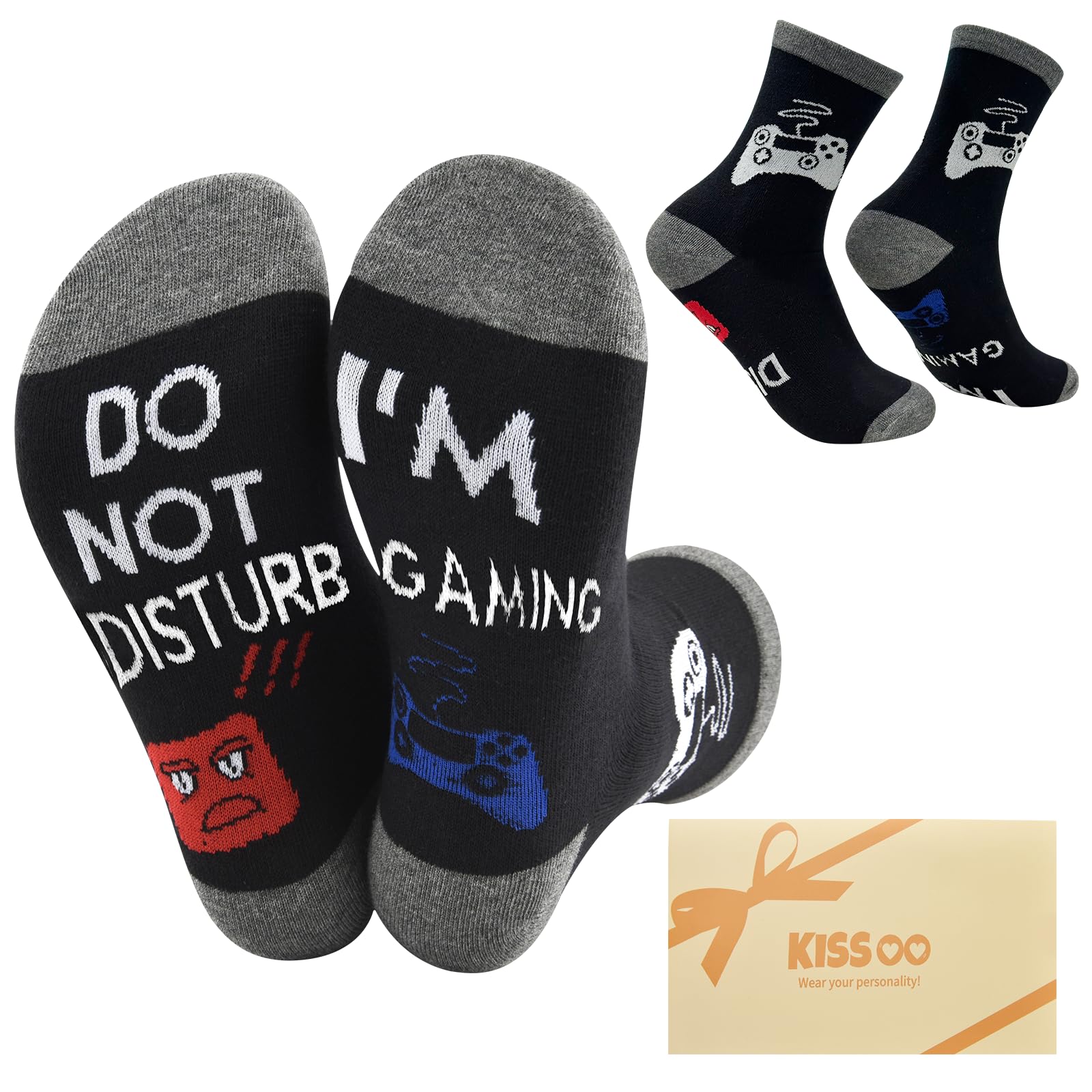 Photo 1 of ****PACK OF 2***** Kissoo Stocking Stuffers for Men Teen Boys Adults Funny Socks Christmas Birthday Gaming Gifts for Men Dad Boyfriend Son Him